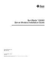 Предварительный просмотр 1 страницы Sun Microsystems Blade X6240 Installation Manual