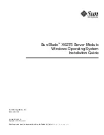 Предварительный просмотр 1 страницы Sun Microsystems Blade X6275 Installation Manual