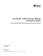 Предварительный просмотр 1 страницы Sun Microsystems Blade X8400 Installation Manual