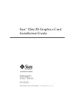 Предварительный просмотр 1 страницы Sun Microsystems Elite3D Installation Manual