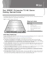 Предварительный просмотр 1 страницы Sun Microsystems SPARC Enterprise T5140 Getting Started Manual