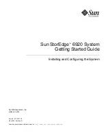 Sun Microsystems StorEdge 6920 System Getting Started Manual preview