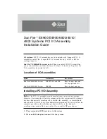 Preview for 1 page of Sun Microsystems Sun Fire E4900 Assembly Installation Manual