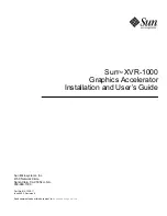 Sun Microsystems XVR-1000 Installation And User Manual preview