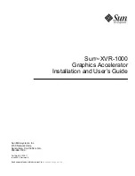 Preview for 1 page of Sun Microsystems XVR-1000 Installation And User Manual