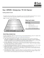 Предварительный просмотр 1 страницы Sun Oracle Sun SPARC Enterprise T5140 Getting Started Manual