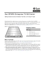 Sun Oracle T5120 Getting Started Manual preview