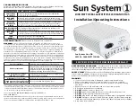 Sun System One DE Installation & Operating Instructions preview