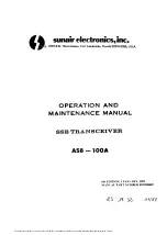 sunair ASB-100A Operation And Maintenance Manual preview