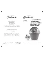 Sunbeam 1-1.5 Quart ElectricIce Cream Maker User Manual предпросмотр