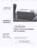 Предварительный просмотр 1 страницы Sunbeam 2585 Owner'S Manual