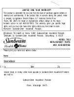 Preview for 11 page of Sunbeam 7652 Instruction Manual