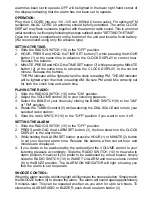 Предварительный просмотр 3 страницы Sunbeam 89020 Operating Instructions Manual