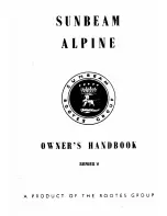 Sunbeam Alpine V series Owner'S Handbook Manual preview