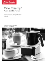 Предварительный просмотр 1 страницы Sunbeam Cafe Creamy EM0180 Instruction And Recipe Booklet