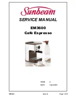 Sunbeam Cafe Espresso EM3600 Service Manual preview