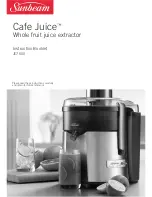 Предварительный просмотр 1 страницы Sunbeam Cafe Juice JE7600 Instruction Booklet