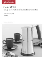 Sunbeam Cafe Moka MM8400 Instruction Booklet preview