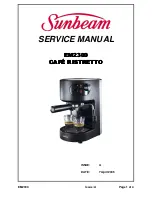 Sunbeam Cafe Ristretto EM2300 Service Manual preview