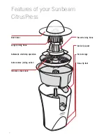 Предварительный просмотр 4 страницы Sunbeam CitrusPress JE2700 Instruction Booklet