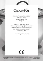 Sunbeam Crockpot CKCPRC6038 Instruction Manual предпросмотр