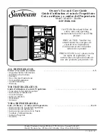 Sunbeam DFF258BLSSB Owner'S Use And Care Manual предпросмотр