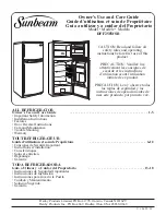 Preview for 1 page of Sunbeam DFF258WSB Owner'S Use And Care Manual
