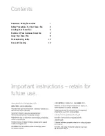 Preview for 2 page of Sunbeam FA7250 Instruction Booklet