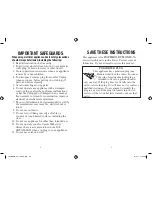 Preview for 2 page of Sunbeam FRSBBK04 User Manual