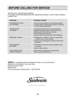 Preview for 10 page of Sunbeam GR051WS Owner'S Manual