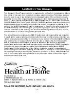 Предварительный просмотр 2 страницы Sunbeam Health at Home 61-268-001 Instruction Manual