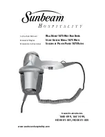 Preview for 1 page of Sunbeam Hospitality 1640-099 Instruction Manual