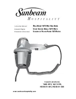 Sunbeam Hospitality 1640-099 Instruction Manual preview