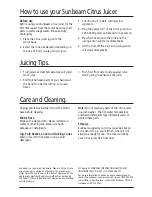 Preview for 4 page of Sunbeam JE2600 Instruction Booklet