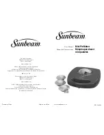 Sunbeam Mini Pie Maker User Manual preview