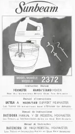 Предварительный просмотр 1 страницы Sunbeam MIXMASTER 2372 Instruction Manual