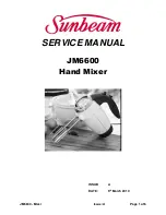 Sunbeam Mixmaster JM6600 Service Manual preview