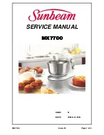 Sunbeam Mixmaster MX7700 Service Manual preview