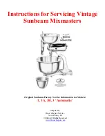 Sunbeam Mixmasters Instructions For Service Manual preview