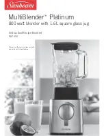 Предварительный просмотр 1 страницы Sunbeam MultiBlender PB7650 Instruction/Recipe Booklet