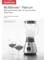 Sunbeam MultiBlender Platinum PB7610 Instruction/Recipe Booklet preview