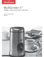 Предварительный просмотр 1 страницы Sunbeam MultiGrinder II EM0405 Instruction Booklet