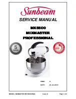 Предварительный просмотр 1 страницы Sunbeam MX8800 - MIXMASTER PROFESSIONAL Service Manual