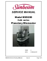 Preview for 1 page of Sunbeam MX9200 Cafe series Service Manual