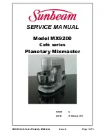 Sunbeam MX9200 Cafe series Service Manual preview