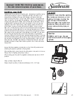 Preview for 21 page of Sunbeam NBC1712G Owner'S Manual
