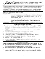 Preview for 2 page of Sunbeam P2203 Owner'S Manual & Assembly Instructions