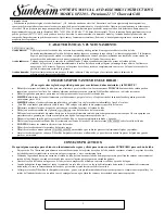 Предварительный просмотр 3 страницы Sunbeam P2203 Owner'S Manual & Assembly Instructions