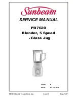 Sunbeam PB7620 MultiBlender Pro Service Manual preview