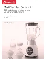 Предварительный просмотр 1 страницы Sunbeam PB7900 MultiBlender Instruction/Recipe Booklet